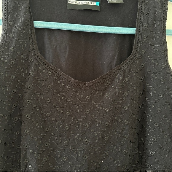 Vintage Y2K Requirements Black Eyelet Bow Sleeveless Top Women’s Size Medium - Picture 5 of 15